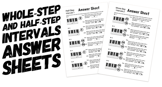 music theory intervals answer sheets to print