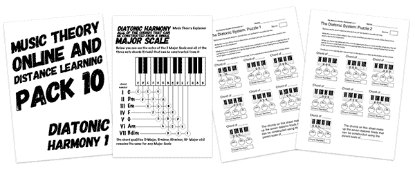 Music Theory Major and Minor Triads Online and Distance Learning Pack 10