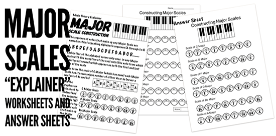 major scales worksheets and answer sheets to download