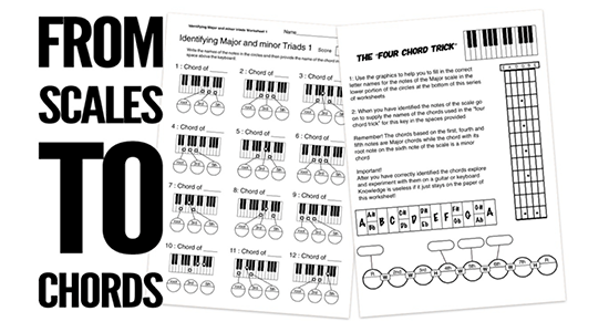 music theory worksheets on major scales and chords