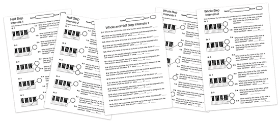 music theory intervals handouts to print